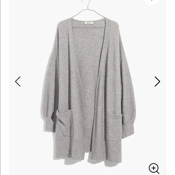 Madewell Sweaters - Madewell Bubble-Sleeve Cardigan Sweater- Grey